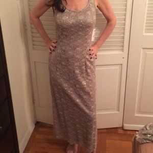 Champagne Sequined Two Piece Dress Set